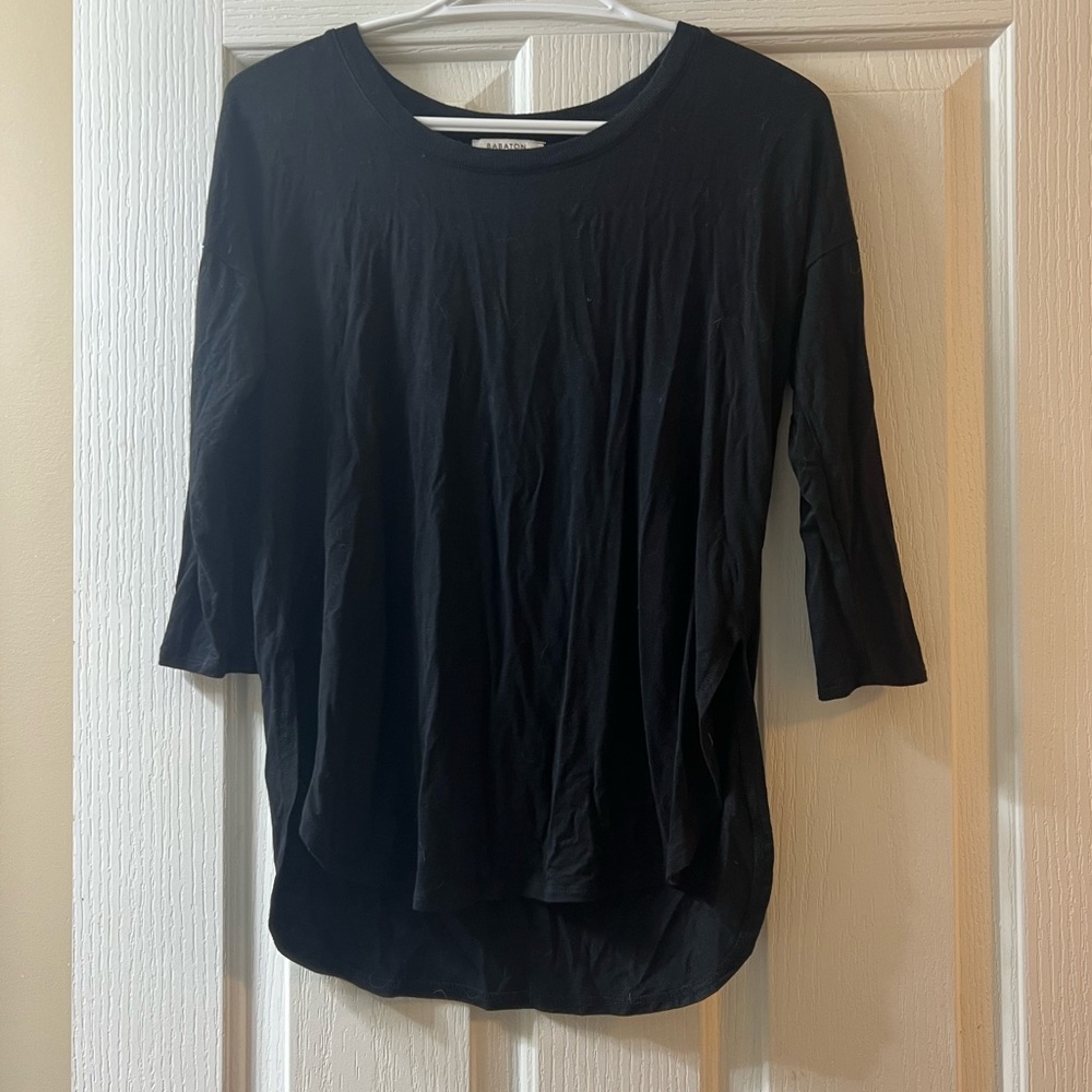 Aritzia Babaton Black Loose Fit 3/4 Sleeve